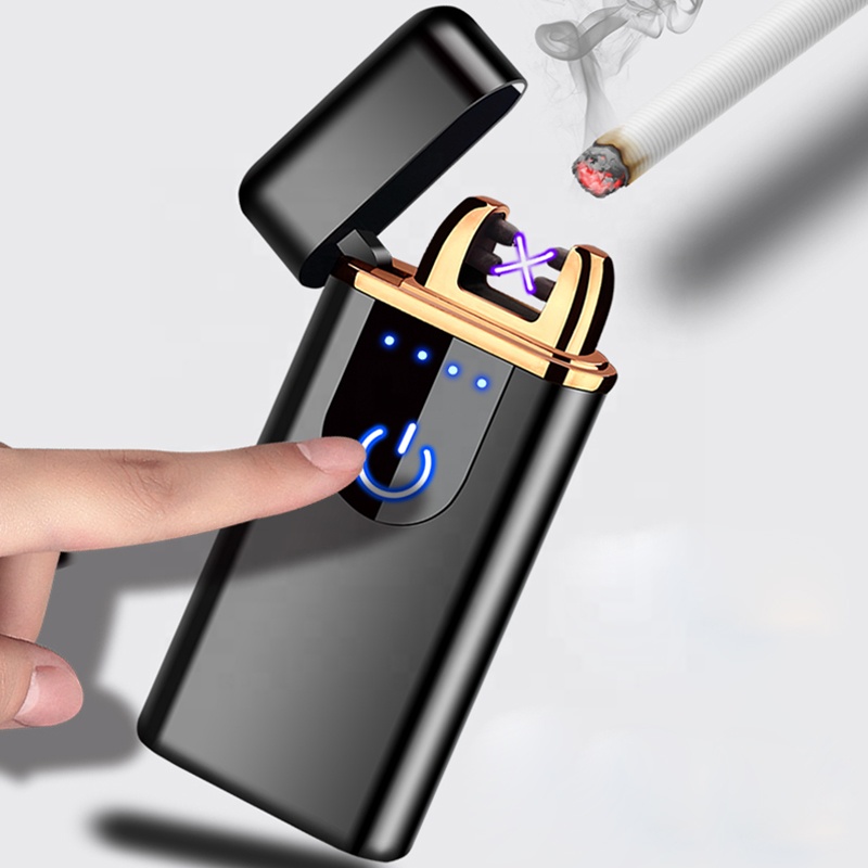 plazmový zapalovač na cigarety černý USB nabíjení